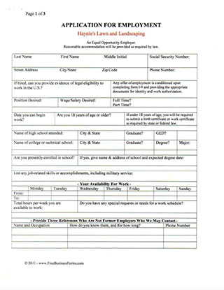 Employment Application